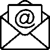 Icon Briefumschlag mit Email-@