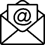 Icon Briefumschlag mit Email-@