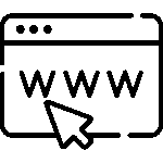 Icon Internetbrowser mit Mauszeiger und www