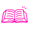 Icon aufgeschlagenes Buch in pink